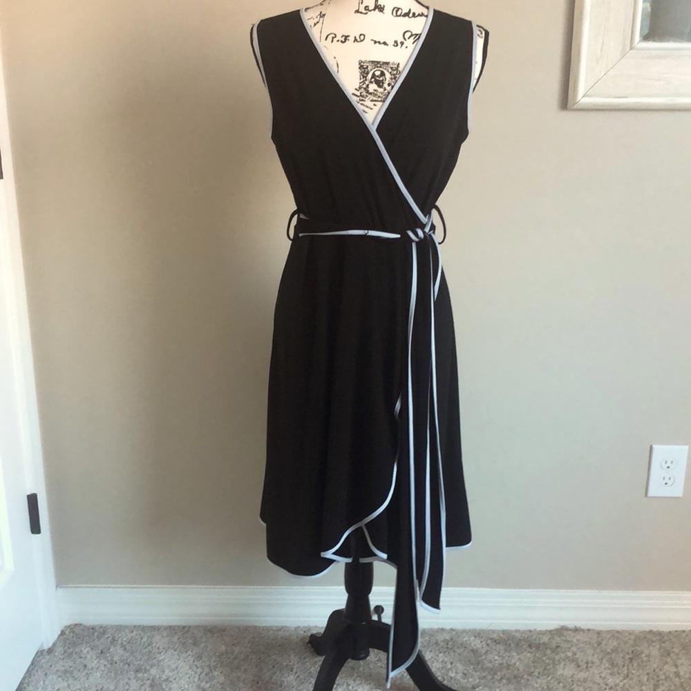 Women’s Calvin Klein Black and Light Blue Dress